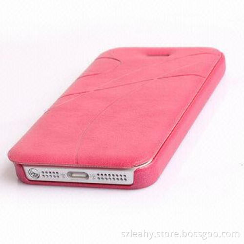 Flip PU Leather Mobile Phone Case for iPhone 5, Various Colors are Available